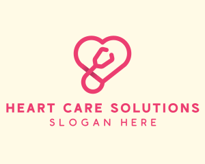 Cardiologist - Pink Heart Stethoscope logo design