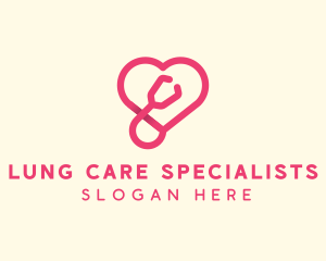 Pink Heart Stethoscope logo design