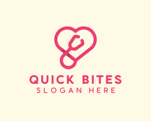 Pink Heart Stethoscope logo design