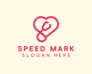 Pink Heart Stethoscope logo design