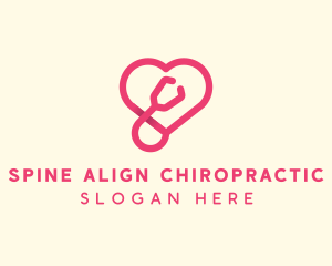 Pink Heart Stethoscope logo design