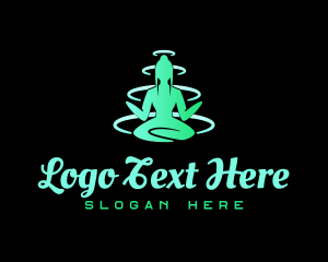 Center - Yoga Meditation Pose logo design