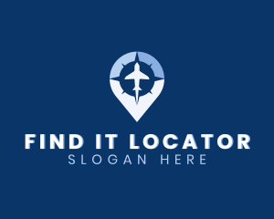 Airplane Location Pin logo design