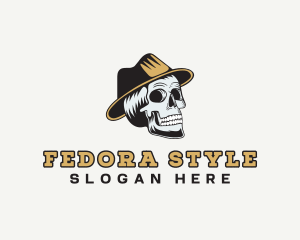 Skull Hat Hipster logo design