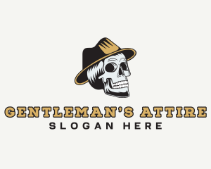 Skull Hat Hipster logo design