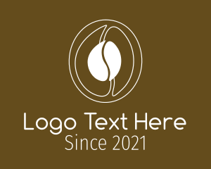 Caffeine - Coffee Bean Line Art logo design