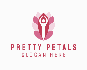 Wellness Yoga Flower  logo design