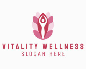 Wellness Yoga Flower  logo design