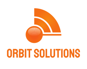 Satellite - Orange Wave Signal logo design