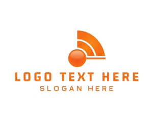 Radio - Orange Wave Signal logo design