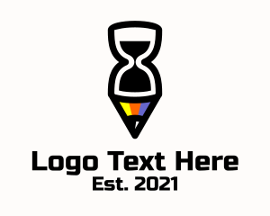 Review Center - Colorful Pencil Hourglass Time logo design