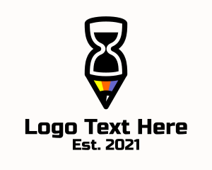 Art - Colorful Pencil Hourglass Time logo design