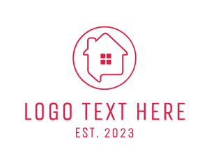 Text Message - Housing Real Estate Chat logo design