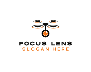 Camera Lens Drone logo design