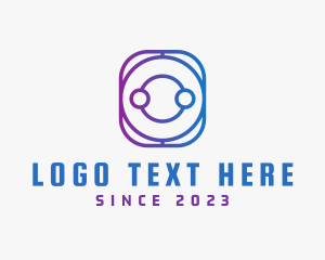Gradient Digital Letter O logo design