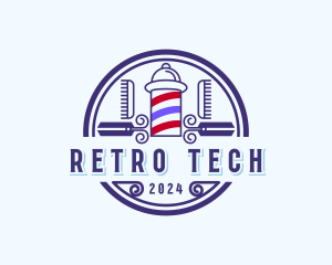 Grooming Barbershop Pole logo design