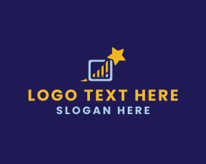 Accounting - Star Bar Graph Analytics logo design