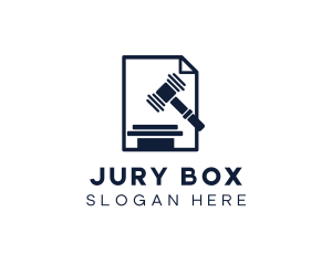 Jury - Legal Paper Justice Hammer logo design