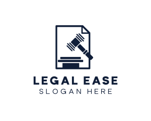 Legal Paper Justice Hammer logo design