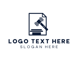 Legal - Legal Paper Justice Hammer logo design