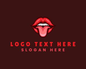 Cosmetics - Tongue Sexy Lips logo design