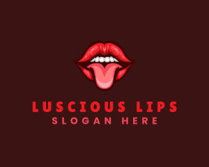 Lips - Tongue Sexy Lips logo design