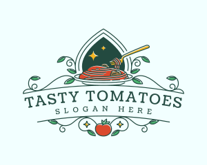 Italian Tomato Spaghetti Pasta logo design