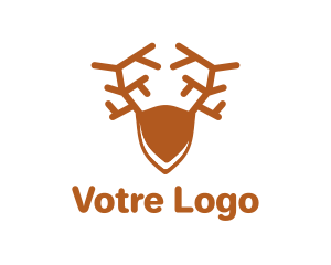 Deer Antlers Shield Logo