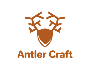 Deer Antlers Shield logo design