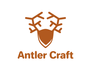 Antlers - Deer Antlers Shield logo design