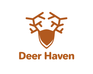 Deer Antlers Shield logo design