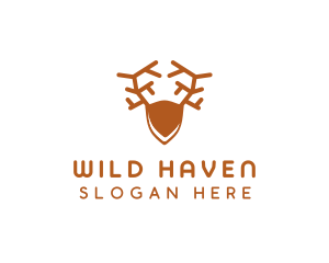 Deer Antlers Crest logo design