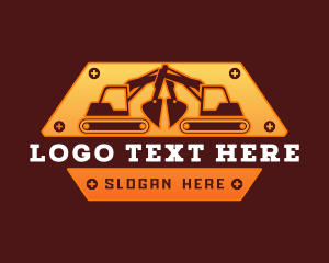 Worker - Excavator Machinery Backhoe logo design