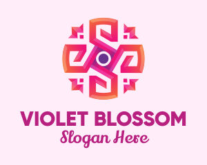 Pink Abstract Art Flower logo design