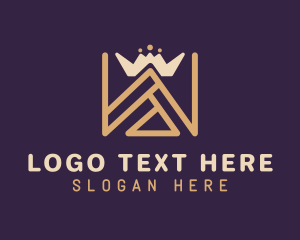Kingdom - Medieval Crown Letter W logo design