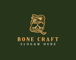 Bones - Venom Snake Skull logo design