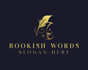 Literary - Calligraphy Feather Quill logo design