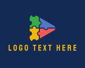 Solving - Triangular Jigsaw Puzzle logo design