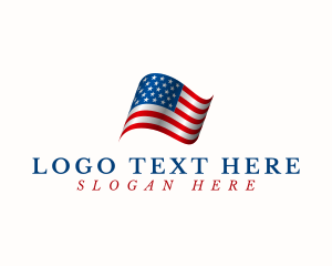 Economics - American Flag Wave logo design