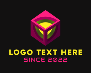 Cyberspace - Digital Gaming Cube Technology logo design