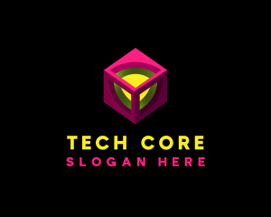 Digital Gaming Cube Technology logo design