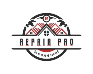 Hammer Repair Roofing logo design