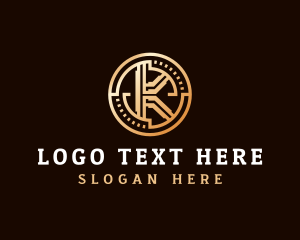 Financial - Digital Cryptocurrency Letter K logo design