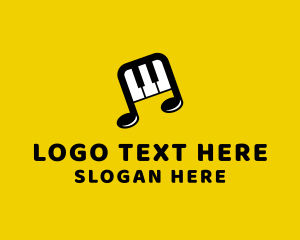 Piano Music Note logo design