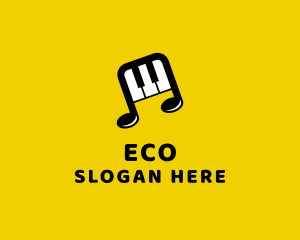 Piano Music Note Logo