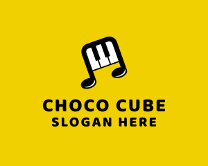 Piano Music Note logo design