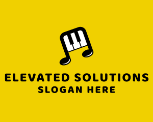 Piano Music Note logo design