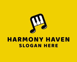 Symphony - Piano Music Note logo design