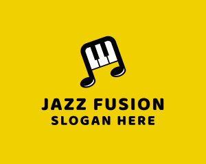 Jazz - Piano Music Note logo design