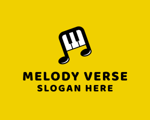 Piano Music Note logo design